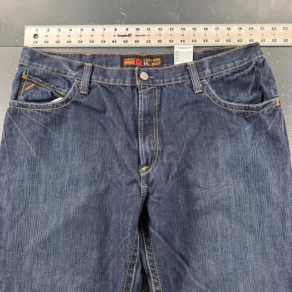 Ariat Flame Resistant Jeans Men 41x32 Dark Wash M4 Low Rise Boot Contrast Stitch - Picture 3 of 8